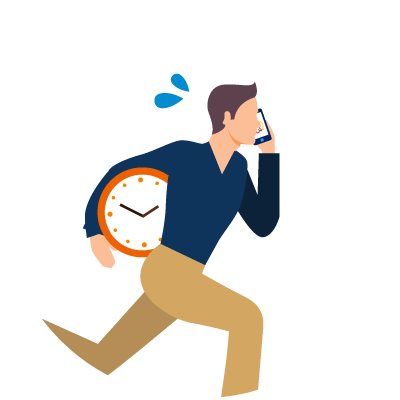 時間に追われている人のイラスト