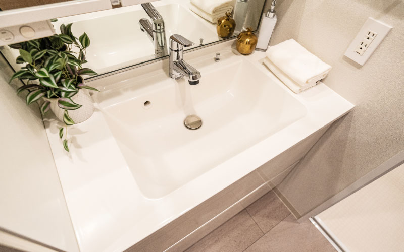 洗面台の施工写真